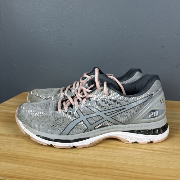 ASICS Gel Nimbus 20 Grey/Seashell Pink Womens 10.5 Running Sneaker - Picture 5 of 10